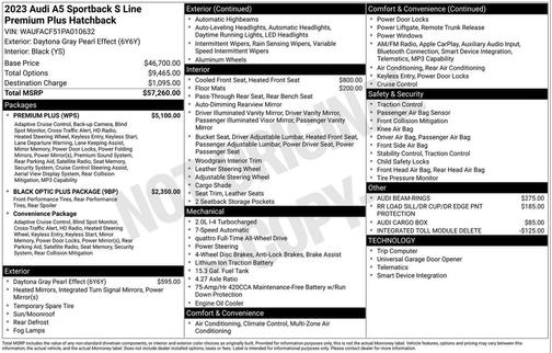 2023 Audi A5 Sportback 45 S Line Premium Plus