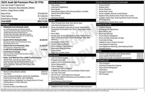 2025 Audi Q8 55 Premium Plus