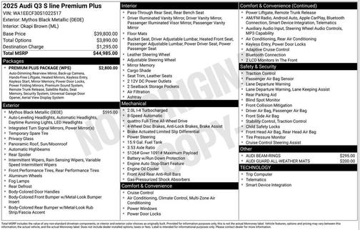 2025 Audi Q3 45 S line Premium Plus