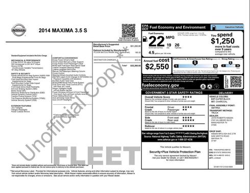 Super Black 2014 Nissan Maxima S