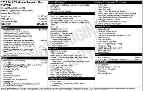 2025 Audi Q5 Premium Plus TFSI quattro S tronic