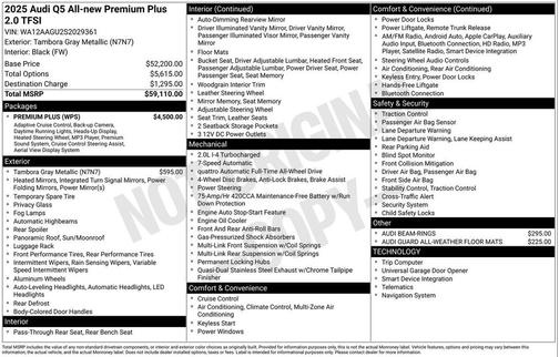 Gray Metallic 2025 Audi Q5 Premium Plus TFSI quattro S tronic