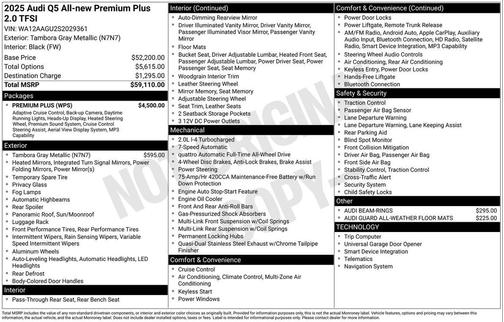 2025 Audi Q5 Premium Plus TFSI quattro S tronic