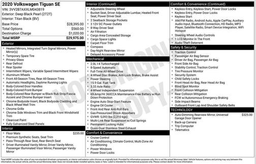 2020 Volkswagen Tiguan 2.0T SE 4MOTION