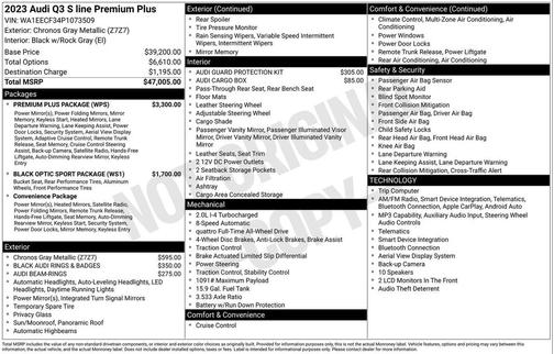 Chronos Gray Metallic 2023 Audi Q3 45 S line Premium Plus
