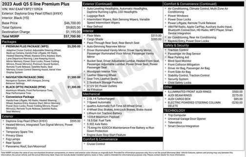 Daytona Gray Pearl Effect 2023 Audi Q5 45 S line Premium Plus