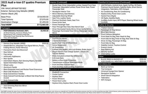 2023 Audi e-tron GT Premium Plus quattro