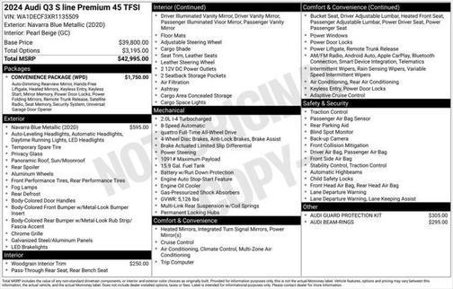 2024 Audi Q3 Premium 45 TFSI S line quattro Tiptronic
