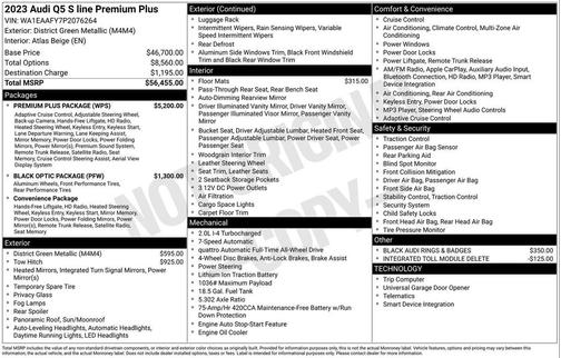 District Green Metallic 2023 Audi Q5 45 S line Premium Plus