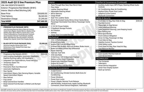 2025 Audi Q3 45 S line Premium Plus