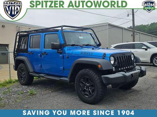 Hydro Blue Pearlcoat 2016 Jeep Wrangler Unlimited Willys Wheeler