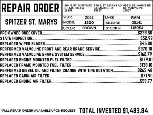 2021 RAM 2500 Big Horn Crew Cab 4x4 6'4' Box