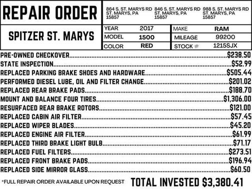 2017 RAM 2500 Big Horn Crew Cab 4x4 8' Box