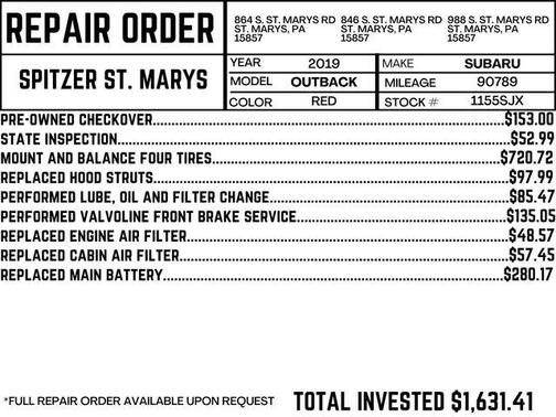 2019 Subaru Outback 2.5i Limited