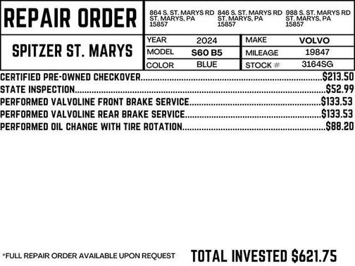 2024 Volvo S60 B5 Core Dark Theme