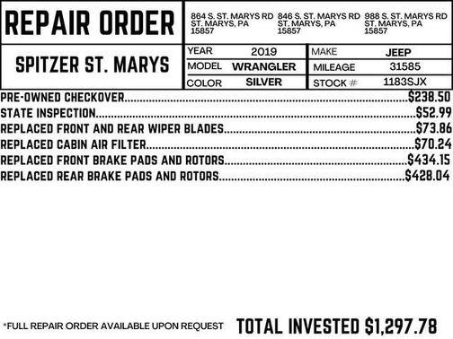 2019 Jeep Wrangler Sport