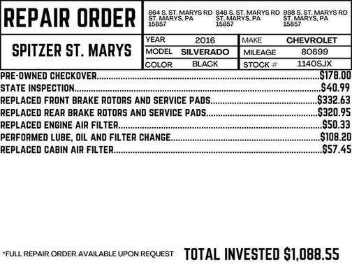 2016 Chevrolet Silverado 1500 1LT