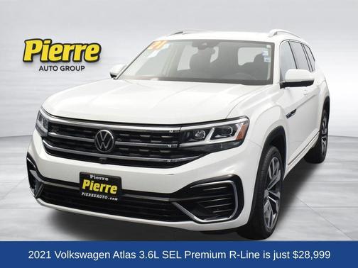 Pure White 2021 Volkswagen Atlas 3.6L SEL Premium