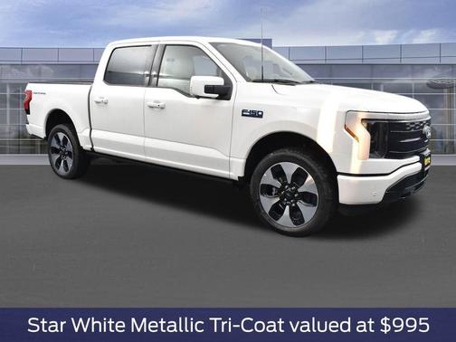 Star White Metallic Tri-Coat 2025 Ford F-150 Lightning Platinum