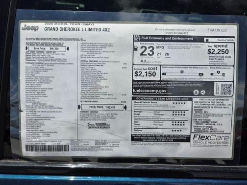 Fathom Blue Pearlcoat 2026 Jeep Grand Cherokee L Limited