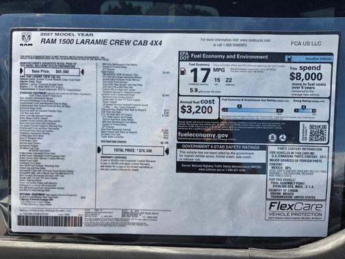 Granite Crystal Clearcoat Metallic 2027 RAM 1500 Laramie