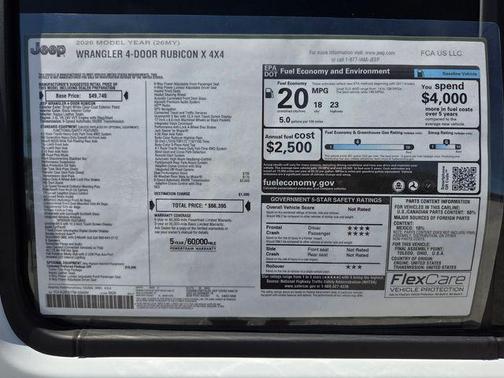 Bright White Clearcoat 2026 Jeep Wrangler Rubicon