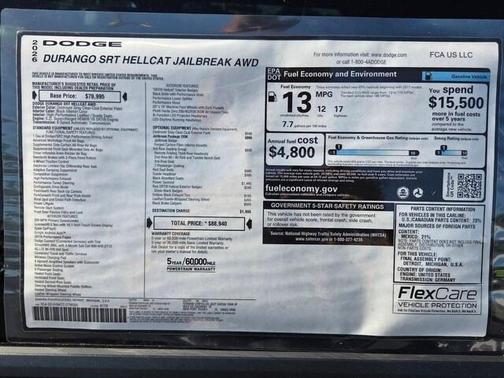 Destroyer Gray Clearcoat 2026 Dodge Durango SRT Hellcat