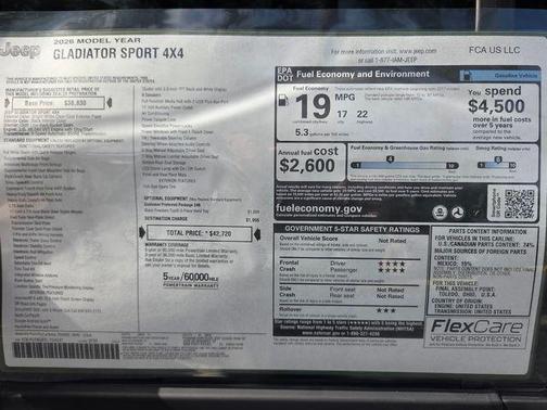 Bright White Clearcoat 2026 Jeep Gladiator Sport