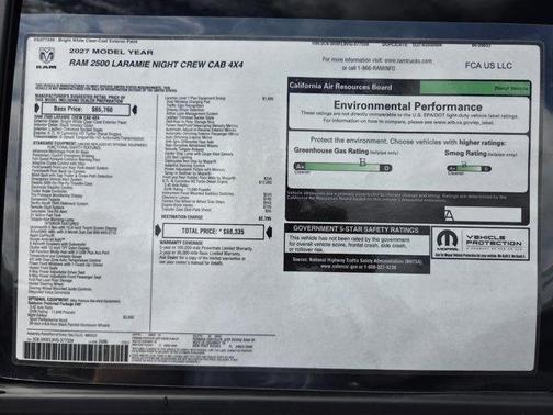 Bright White Clearcoat 2027 RAM 2500 Laramie