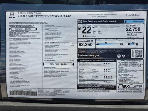 Granite Crystal Clearcoat Metallic 2026 RAM 1500 Express