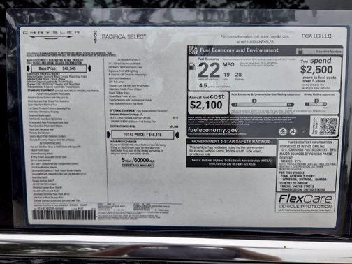 Diamond Black 2027 Chrysler Pacifica SELECT