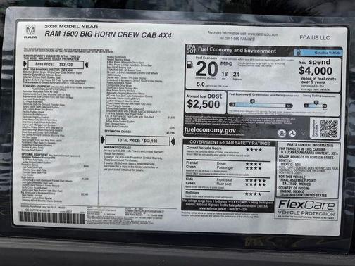 Bright White Clearcoat 2026 RAM 1500 Big Horn/Lone Star