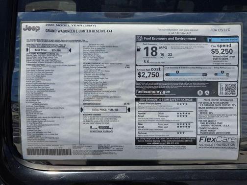 Gloss Black 2026 Jeep Grand Wagoneer L Limited