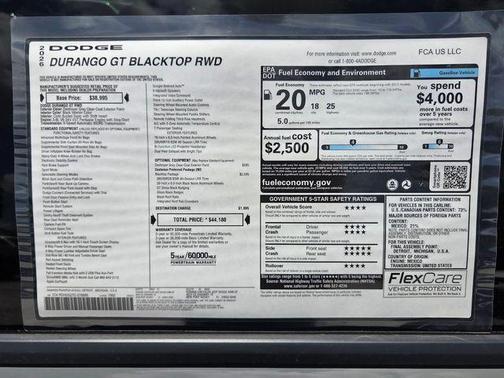 Destroyer Gray Clearcoat 2026 Dodge Durango GT