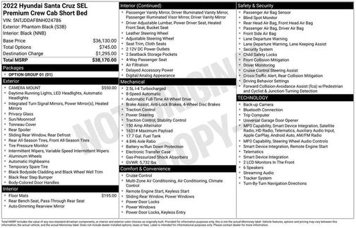 Phantom Black 2022 Hyundai SANTA CRUZ 2.5T SEL Premium