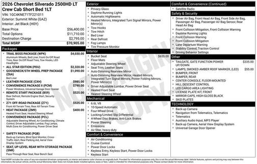 2026 Chevrolet Silverado 2500 LT