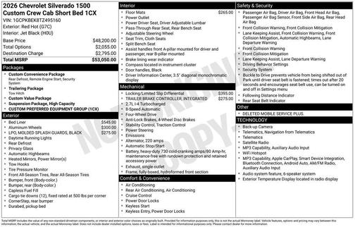 Red 2026 Chevrolet Silverado 1500 Custom