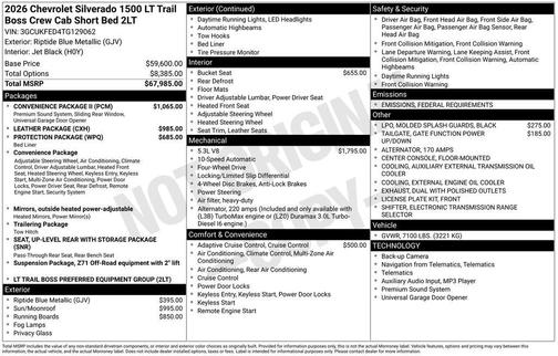 2026 Chevrolet Silverado 1500 LT Trail Boss