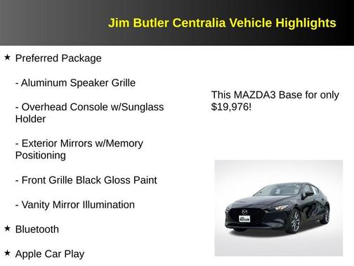 Jet Black Mica 2020 Mazda Mazda3 FWD w/Preferred Package