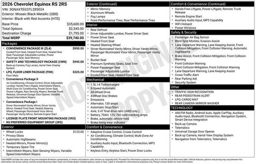 2026 Chevrolet Equinox RS