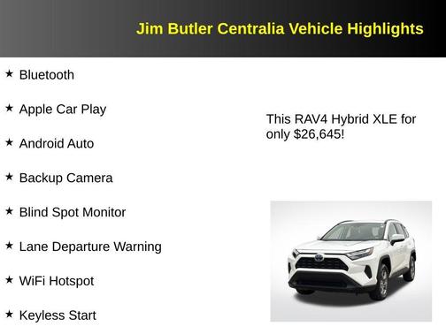 White 2022 Toyota RAV4 Hybrid XLE