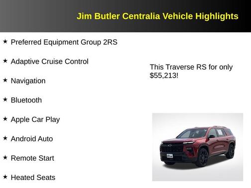Radiant Red 2026 Chevrolet Traverse RS