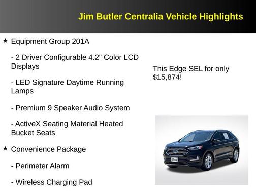 Black Metallic 2019 Ford Edge SEL