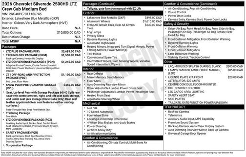 Lakeshore Blue Metallic 2026 Chevrolet Silverado 2500 LTZ