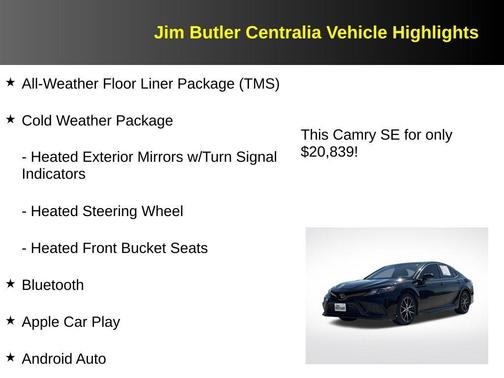 Midnight Black Metallic 2021 Toyota Camry SE