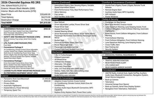 2026 Chevrolet Equinox RS
