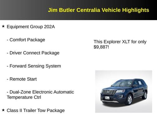 Blue 2016 Ford Explorer XLT