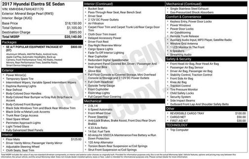 2017 Hyundai ELANTRA SE