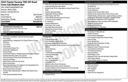 Black 2023 Toyota Tacoma TRD Off Road