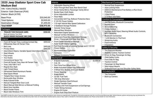 Gobi Clearcoat 2020 Jeep Gladiator Sport